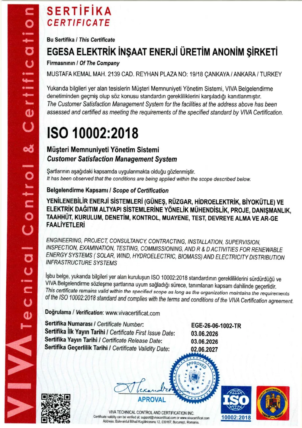 ISO 10002:2018 Sistem upravljanja zadovoljstvom korisnika sertifikası