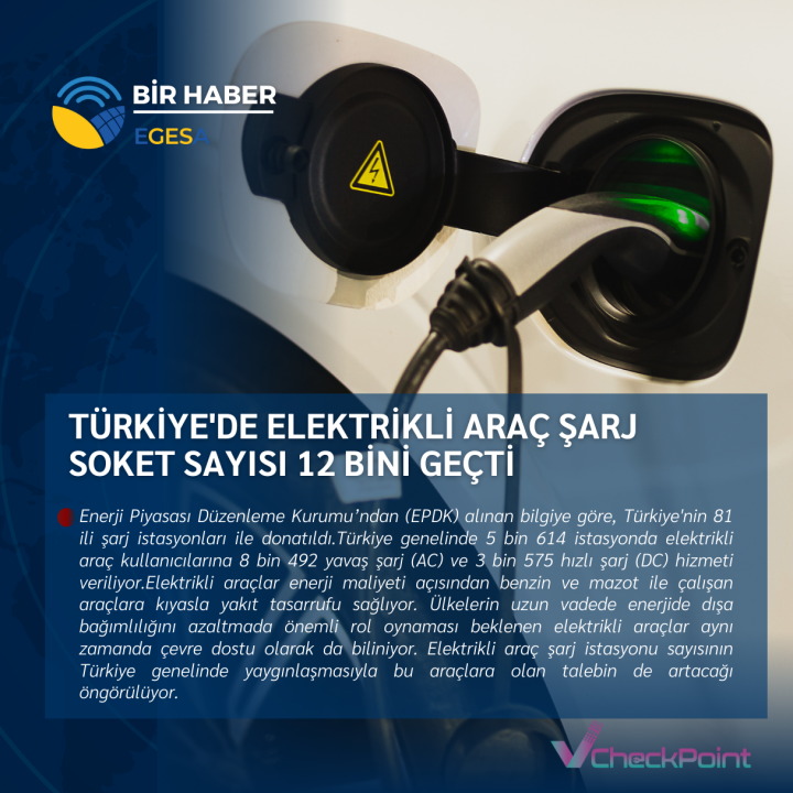 Türkiye 'de Elektrikli Araç Şarj Soket Sayısı 12 Bini Geçti